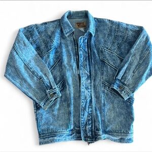Vintage 80’s York Acid Wash Blue Denim Jacket